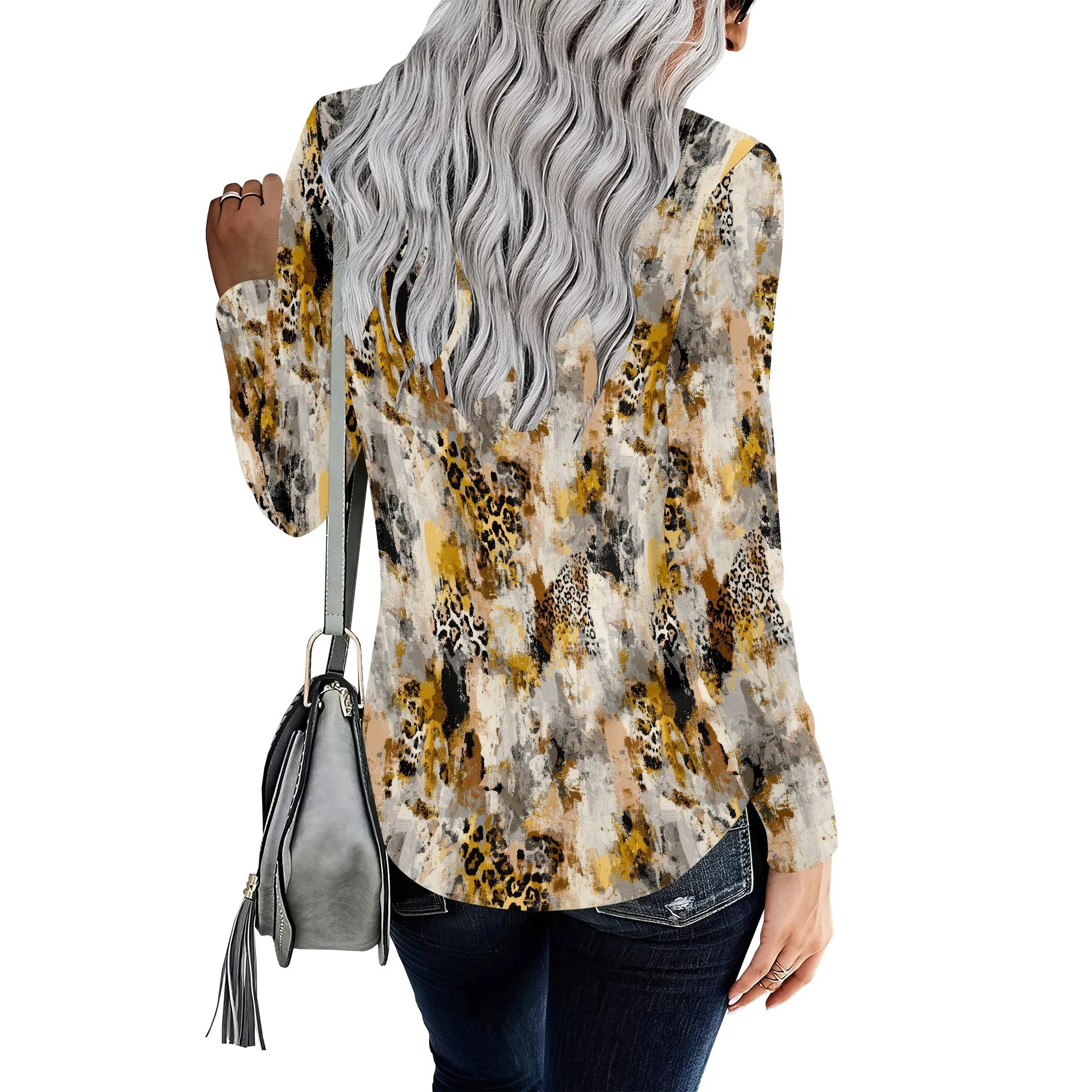 Long Sleeve Shirts for Women Spring Fashion 2025 Floral Crewneck Workout Cute Blouses Casual Loose Fit Tops