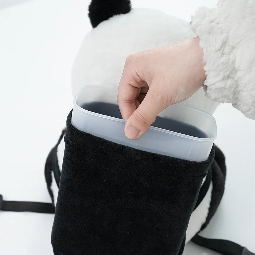 Cute Panda 2-in-1 Storage Tissue Box Car Accessories Kawaii Auto Interior Creative Armrests Drink Bottle Cup Holder Garbage Can