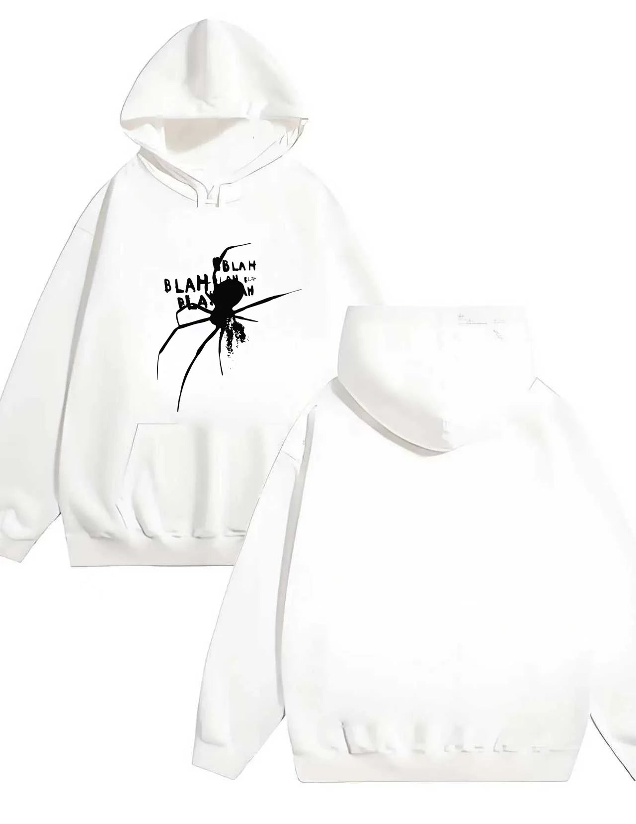 2025 New trendy spider print hoodie for men and women  casual loose pullover 330G heavy-duty hooded sweatshirt