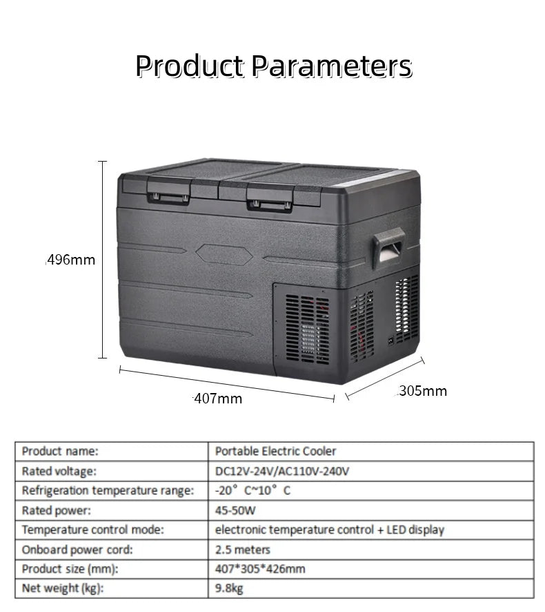 35L Portable Electric Cooler Mini Car Fridge 12v Refrigerator Freezer DC12V-24V/AC110V-240V Drop Shipping