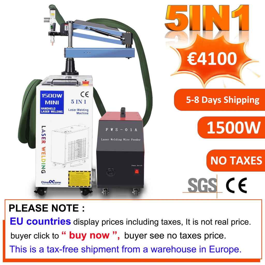 BWT 5 in 1 Fiber Laser Battery Welding Cleaning Cutting welding Machine Double Wobble 1500W Handheld Laser Welder for All Metal