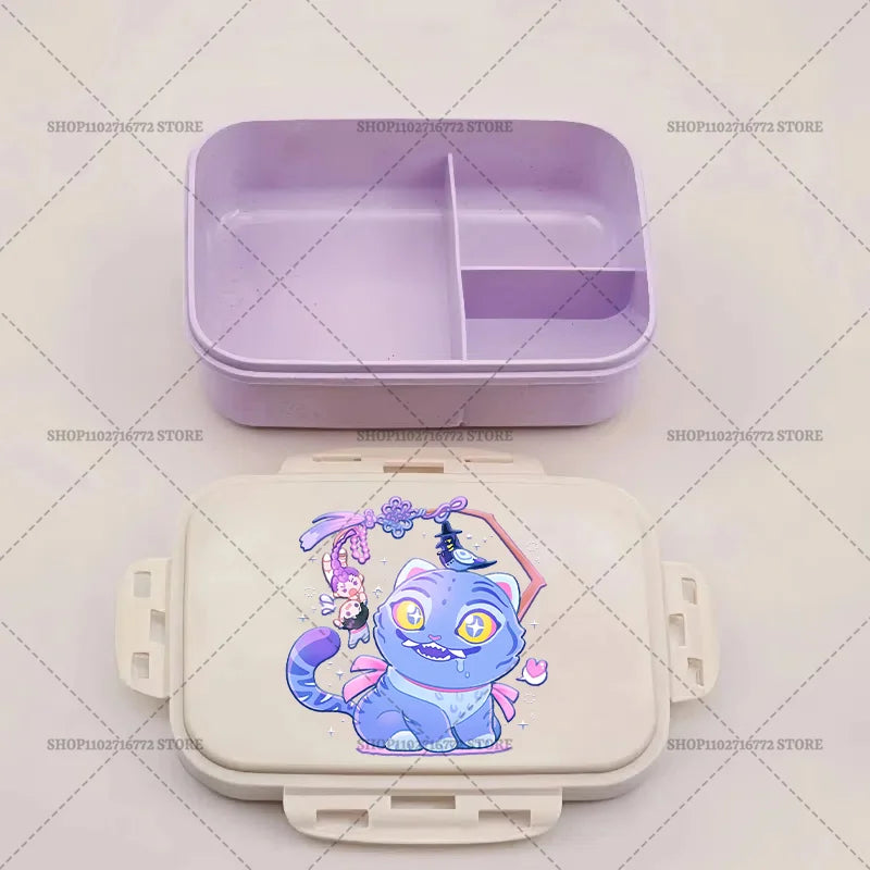 New Kpop Demon Hunter Bento Box Anime Huntrix Lunch Boxes with Dinnerware Girls School Picnic Food Storage Fruit Container Gift