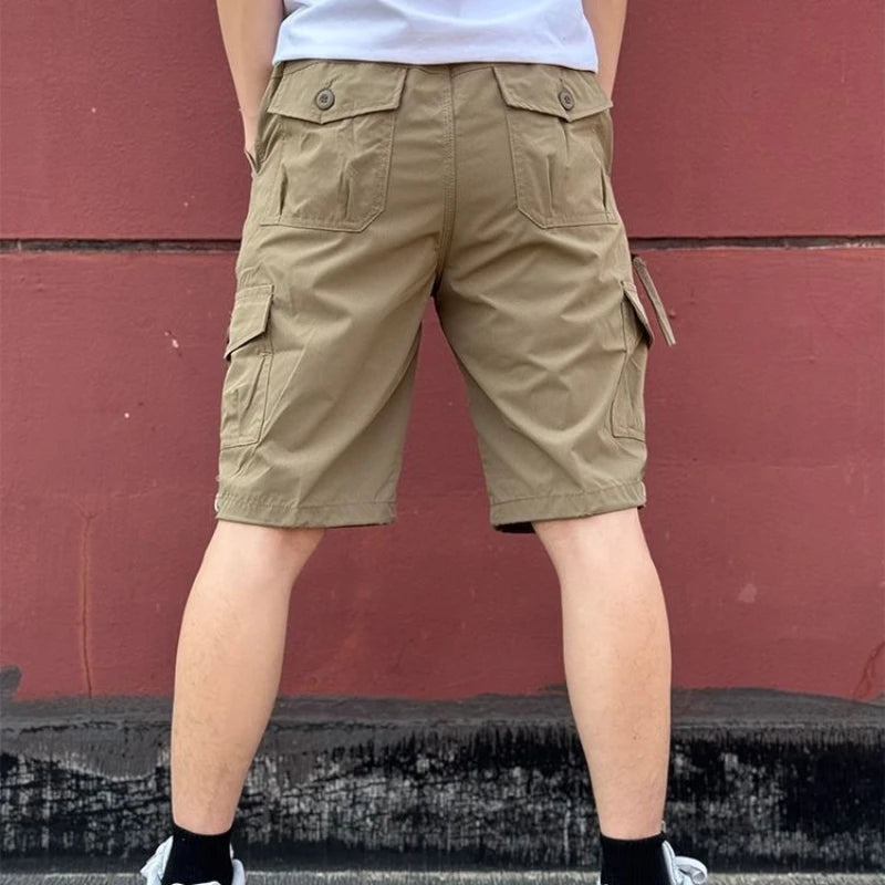 Short Pants for Men with Zipper Cotton Solid Pockets Mens Cargo Shorts Designer Casual Nylon Harajuku Loose Beautiful Popular