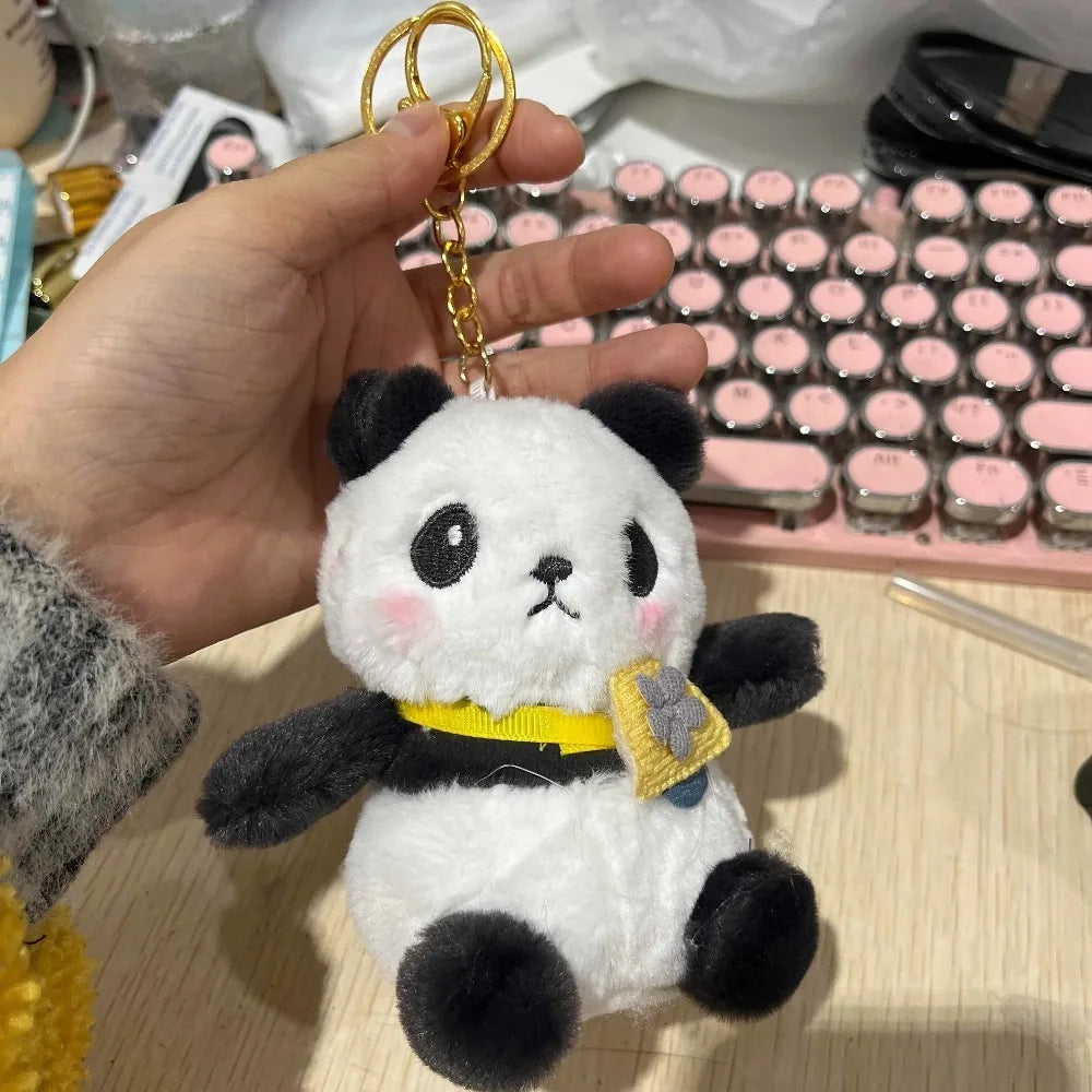 Trend Plush Cute Panda Keychain Doll Korean Style PP Cotton Car Key Ring Female