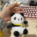 Trend Plush Cute Panda Keychain Doll Korean Style PP Cotton Car Key Ring Female