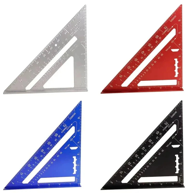7 Inch Aluminum Alloy Speed Square, Dual Inch/Metric Angle Ruler for Woodworking & Carpentry