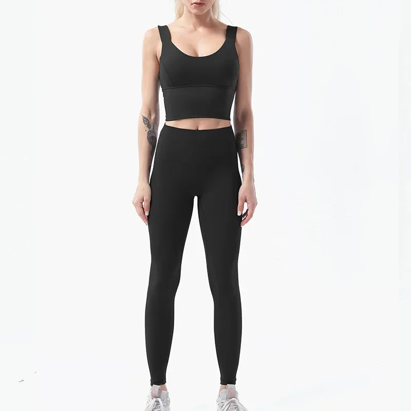 Naked-Feel Yoga Set Yoga Leggings Set Women Fitness Suit For Yoga Clothes High Waist Gym Sexy Sport Wear Outdoor Active Bras👚👚