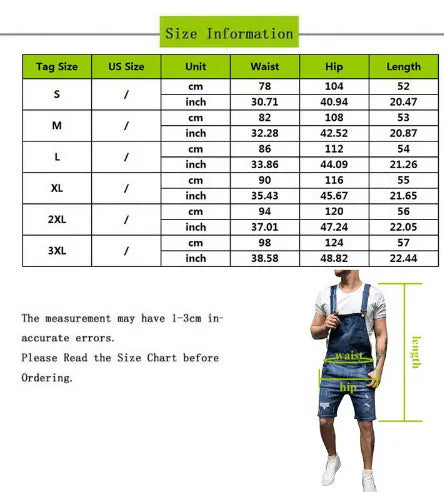 2025 Men Overalls Playsuits Denim One Piece Jeans Shorts Rompers Washing Slim Fit Holes Pockets Distressed Spliced Streetwear