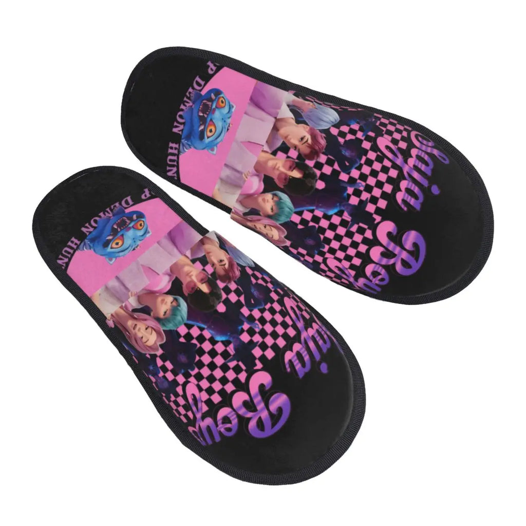 Kpop Demon Hunters Huntrix Rumi Zoey Mira Girls Guest Slippers for Bathroom Women Custom Print House Slipper