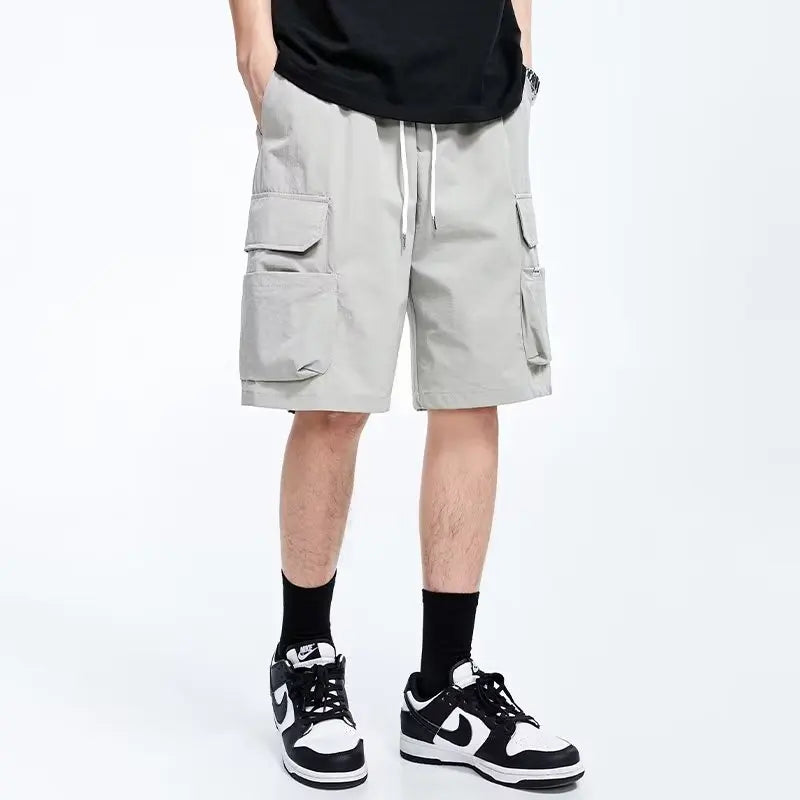 Casual Pants Fashion Trendy Brand Spring and Autumn Work Pants Men Youth Popular Japanese Loose Style Baggy Jeans Man Shorts