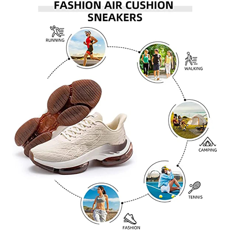 ONEMIX 2025 New Running Shoes for Men Air Cushion Athletic Couple Trainers Sport Runner Shoes for Outdoor Women Walking Sneakers