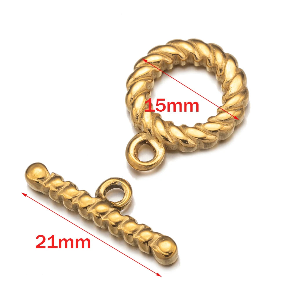 4Sets Stainless Steel Round OT Clasp End Buckle For DIY Necklaces Bracelets Jewelry Making Supplies Accessories Parts Components