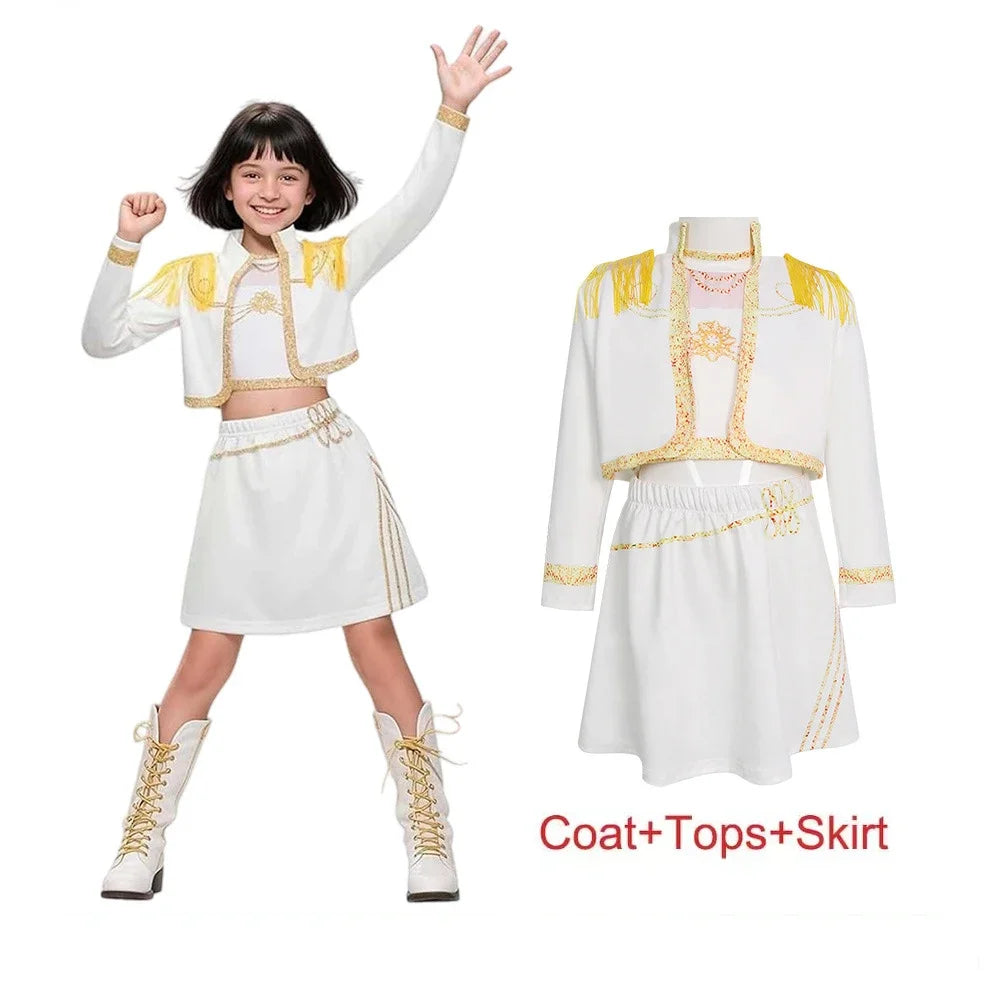 Anime Demon Hunter Cosplay Costume Girls Group Rumi Mira Zoey Kpop Singer Performance Cos Outfit Stage Show Halloween Party suit