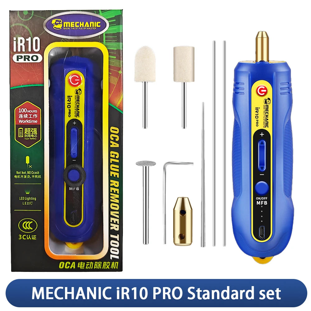 MECHANIC iR10 PRO Electric Glue Remover Pen 6in1 third gear adjustable for Mobile Phone LCD Screen Glue Remover Polishing Tool