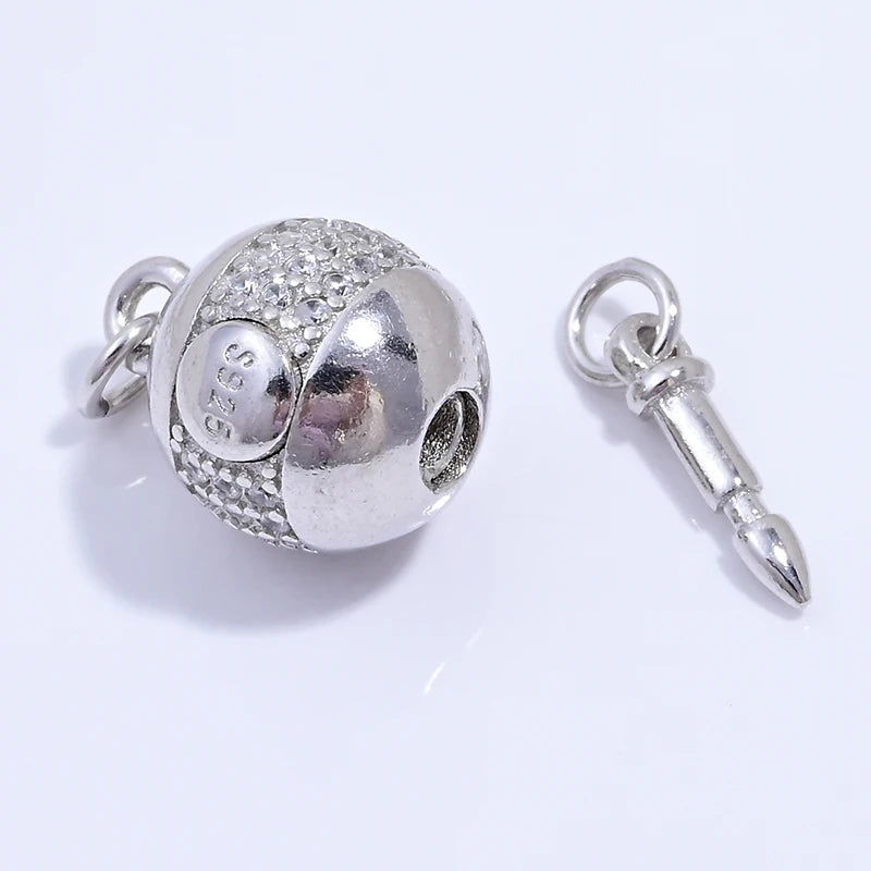 S925 Sterling Silver Pearl Necklace Buckle Head Round Ball Bracelet Buckle Connection Buckle Stick Buckle DIY Accessories SK111