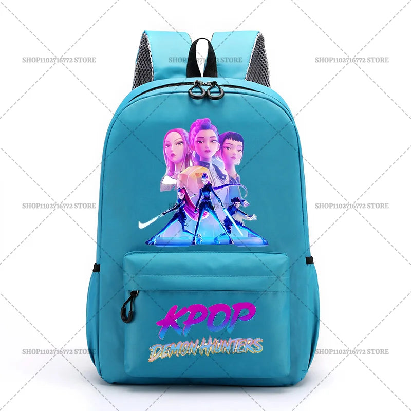 KPop Demon Hunters School Bag Student Large Capacity Laptop Backpack K-Pop DemonHunter Fans Gift Girls Knapsack Travel Backpacks