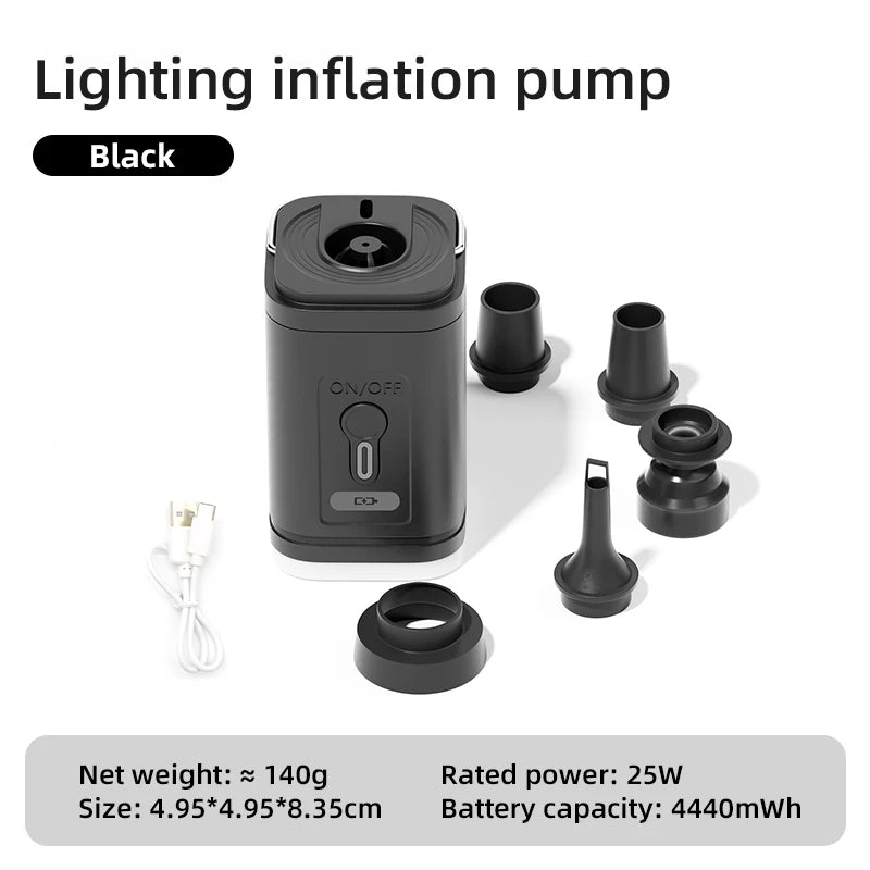 TARKA 1pcs Mattress Air Pump Air Compressor 2 in 1,  Lightweight Inflating Pump with Camplight, Hiking Travel Must Have Supplies