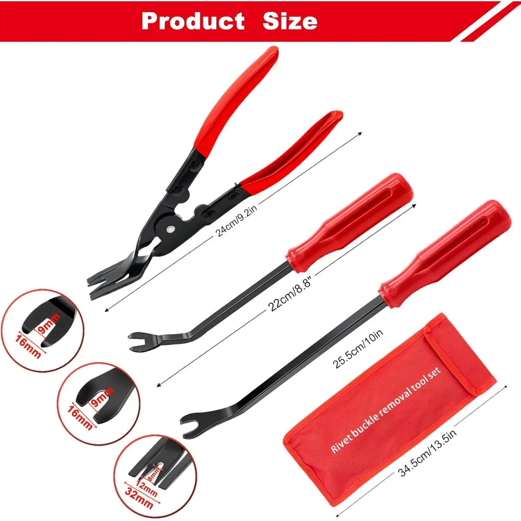 Auto Clip Pliers Set, 3PC Fastener Removal Tool for Car Door Dashboard Repair Kit