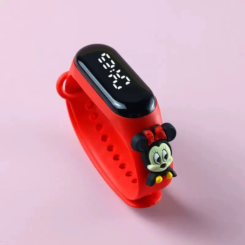 Disney Fashion Mickey Children Watches For Girls Electronic Bracelet Sports Touch LED  Doll Kids Watch Women Waterproof Clock