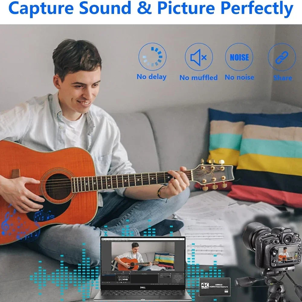 4K HDMI-Compatible Video Capture Card Loop Out for Game Recording Live Streaming 1080P Grabber MS2131 for PS4/5 Nintendo Switch