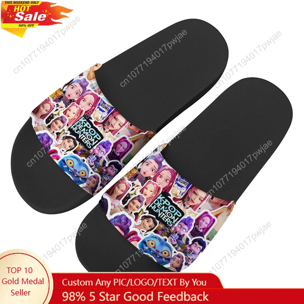 KPop Demon Hunters Mira Slippers Home Water Shoes Mens Womens Beach Pool Lightweight Sandals Custom Summer Slipper