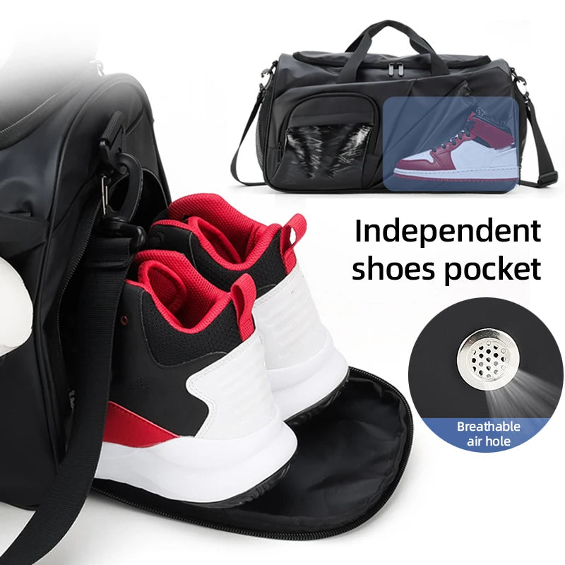 Men's Sports Duffel Bag Yoga Gym Fitness Bags with Shoes Pack Travel Swimming Handbag Outdoor Hiking Camping Basketball Satchel
