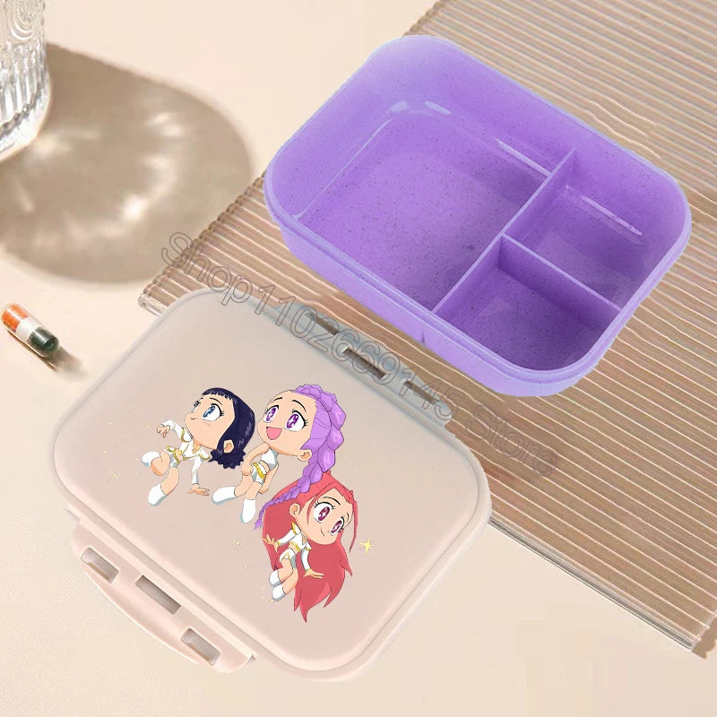 K Pop Demon Hunters Lunch Box Kawaii Cartoon Bento Lunch Box Kids Girls Large Capacity Food Storage Containers Birthday Gifts