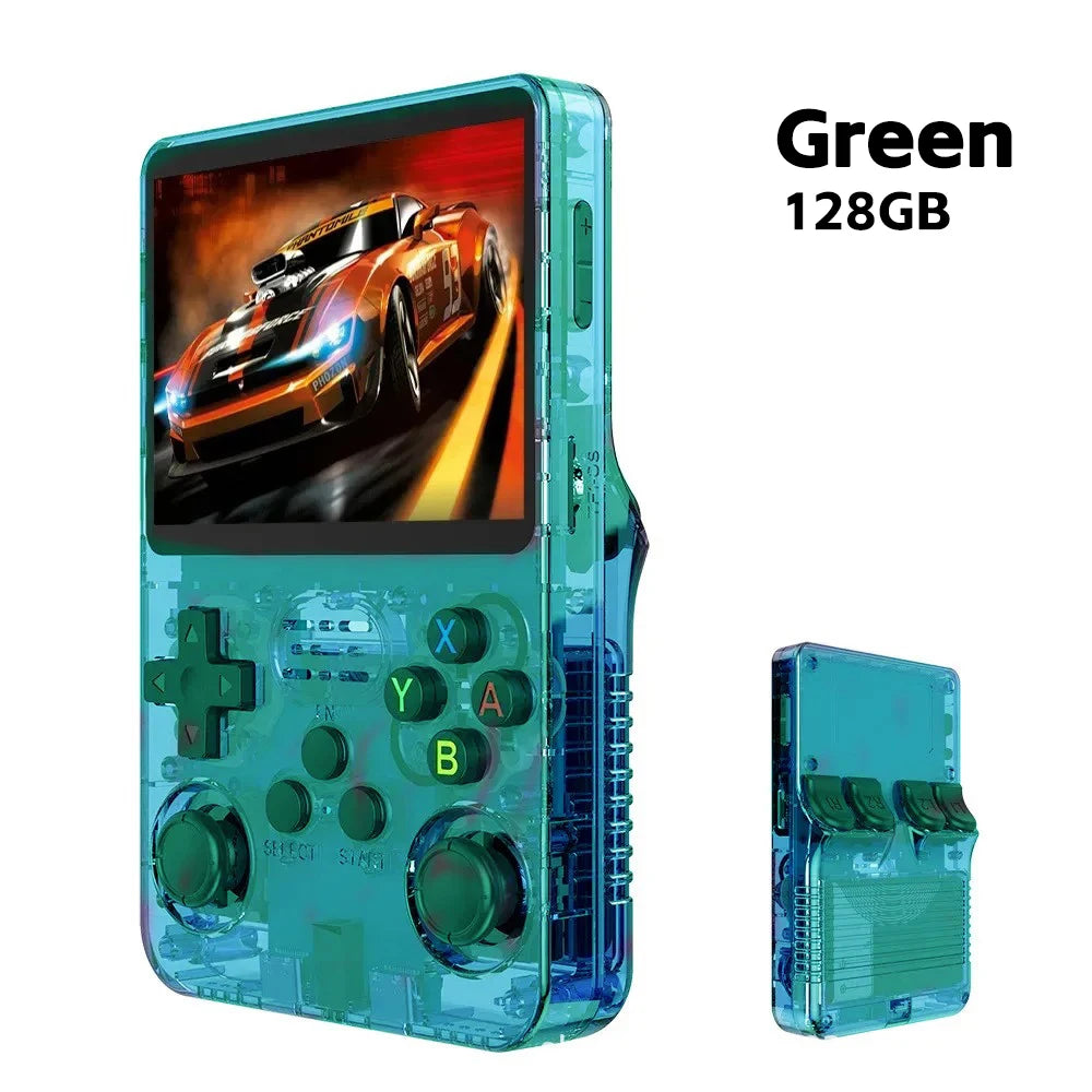 R36S Retro Video Handheld Game Console Linux System 3.5 in IPS Screen  3000mAH Battery 64G/128G TF Card Preinstalled Games