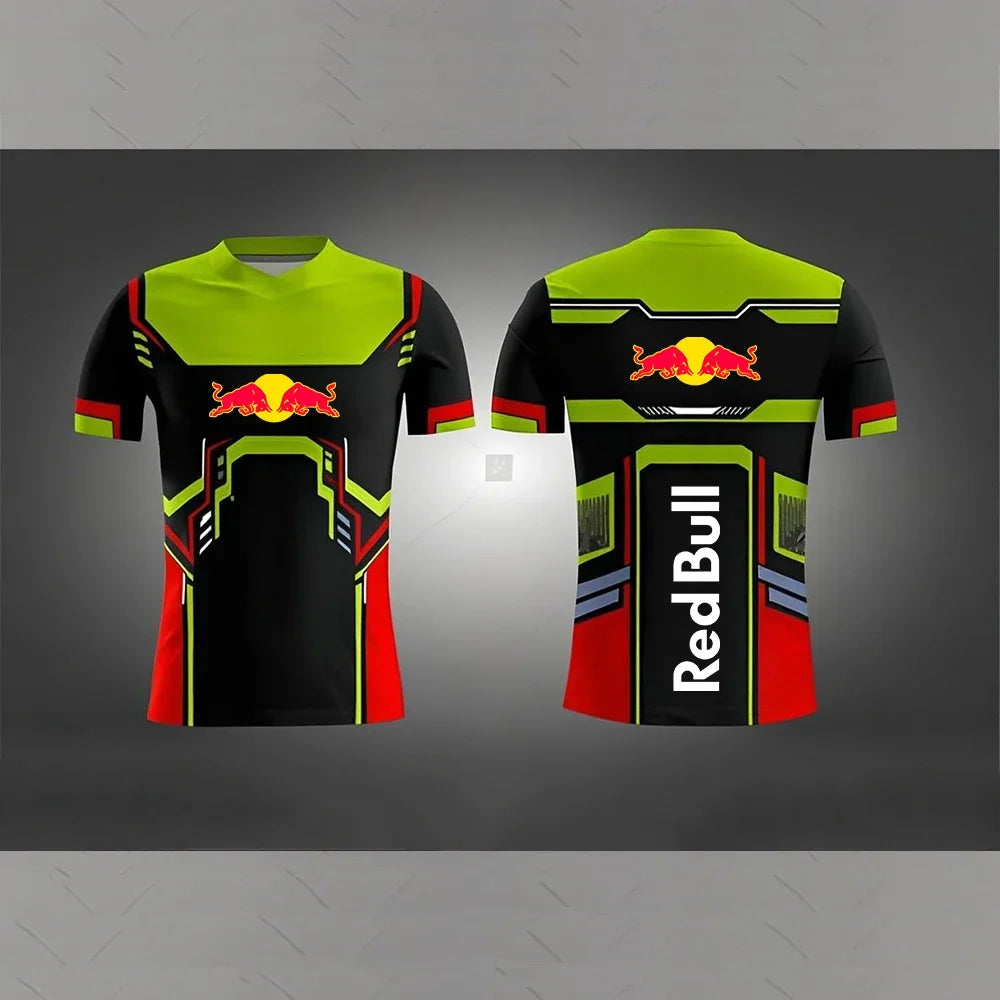 Mens Red Bull T Shirt Oversize 3D Printed Short Sleeve Tee Motorcycle Racing Offroad Clothing Summer Top