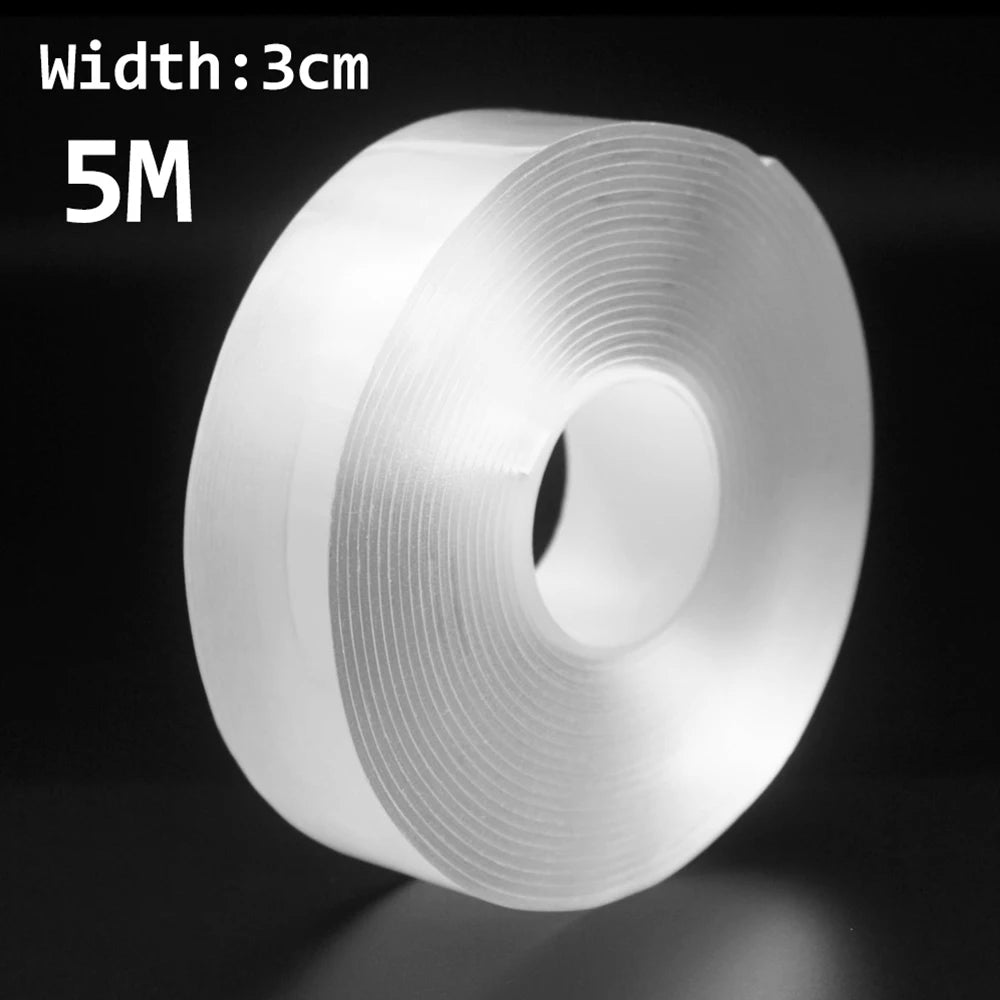 SEAMETAL Super Strong Double Sided Adhesive Tape Washable Reusable Transparent Double Tape No Trace Sticker for Car Home Office