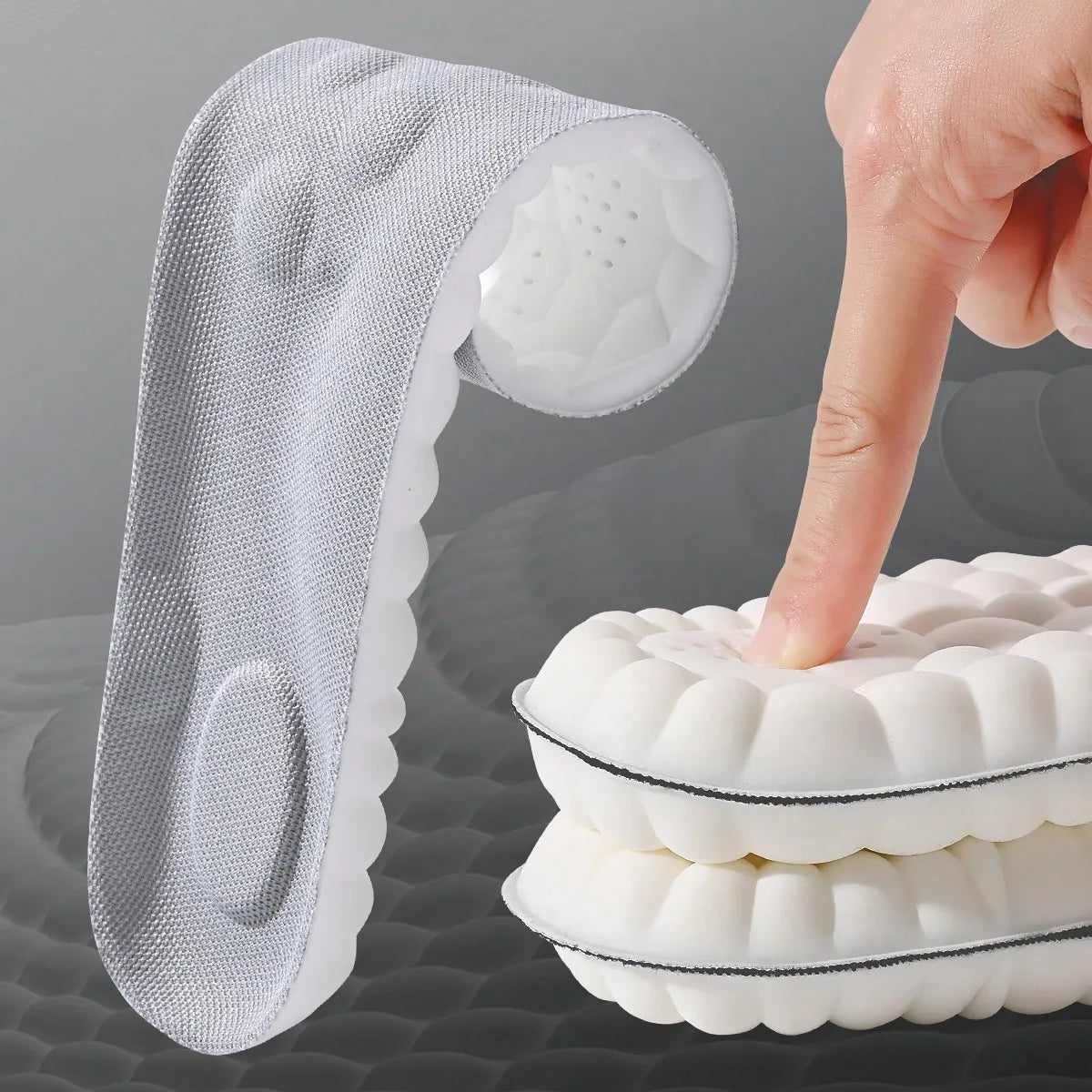 4D Sport Insole Super Soft Shoes Sole Pads for Feet Shock Absorption Baskets Shoe Sole Arch Support Orthopedic Inserts