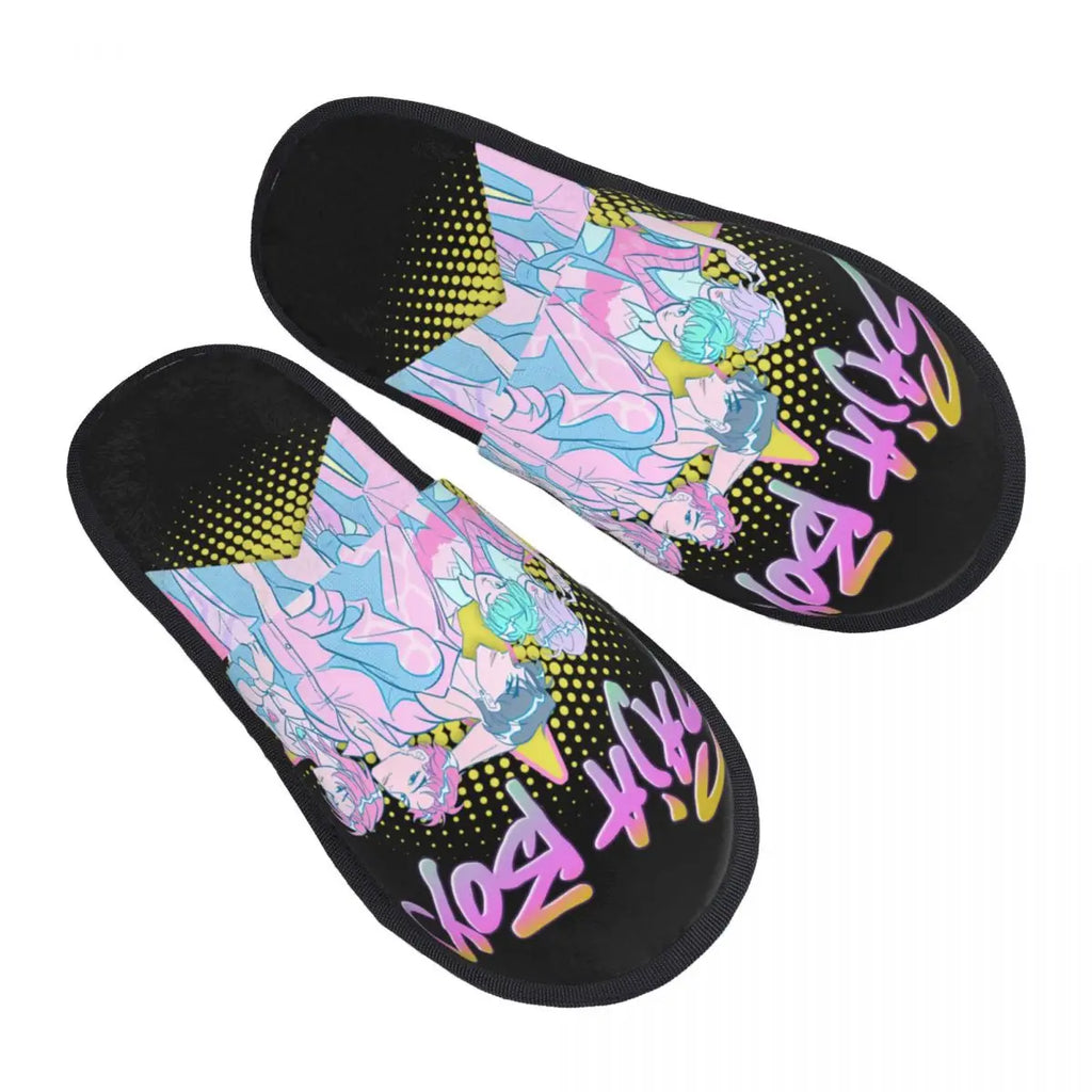 Kpop Demon Hunters Huntrix Soft Scuff Memory Foam Slippers Women Spa House Shoes