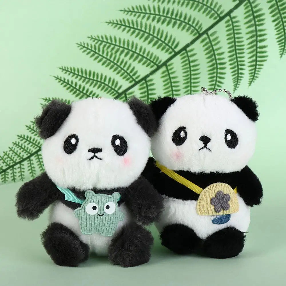Trend Plush Cute Panda Keychain Doll Korean Style PP Cotton Car Key Ring Female