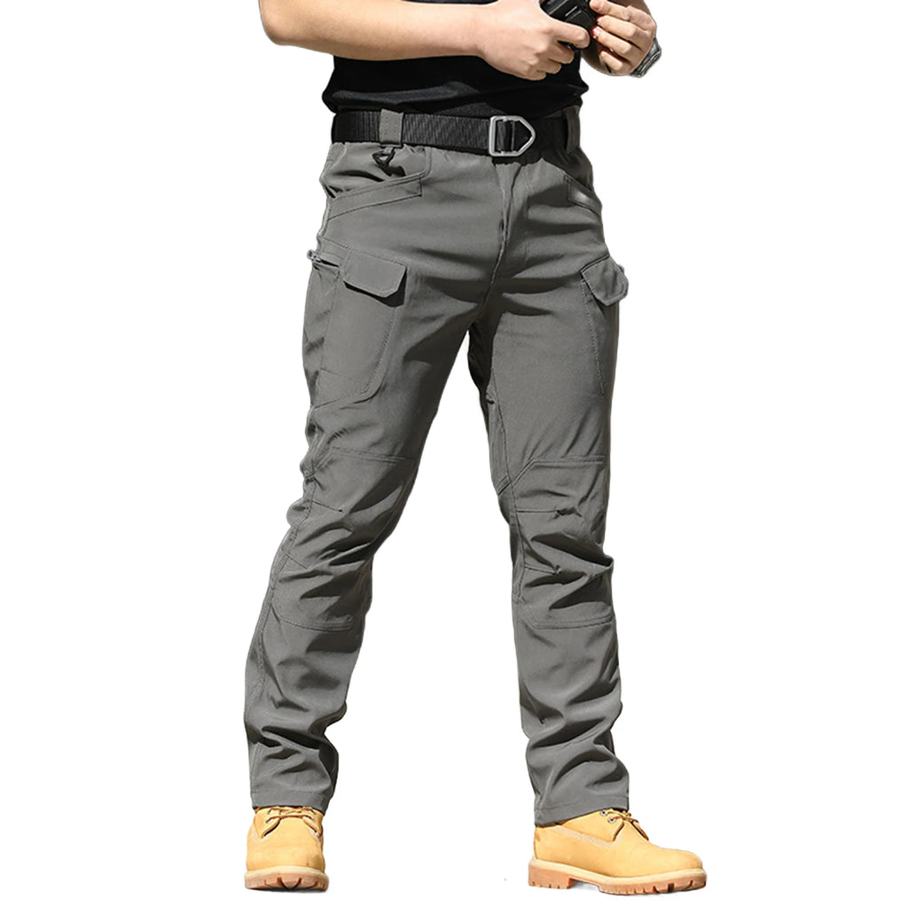 Men Camo Multi Pockets Cargo Pants Quick Dry Outdoors Sports Trousers Camouflage black Trousers for Travel Hiking climb