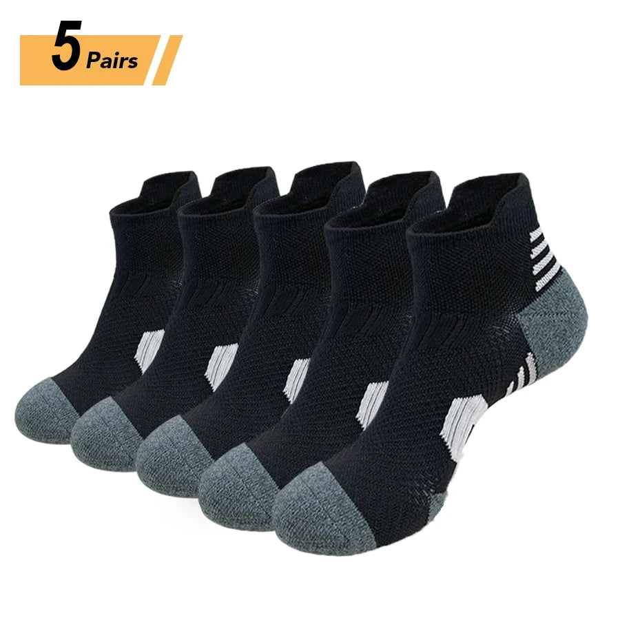 3Pair Professional Fitness Sports Socks Towel Bottom Non-Slip Running Socks Men Women Short Quick-Drying Basketball Training Sox