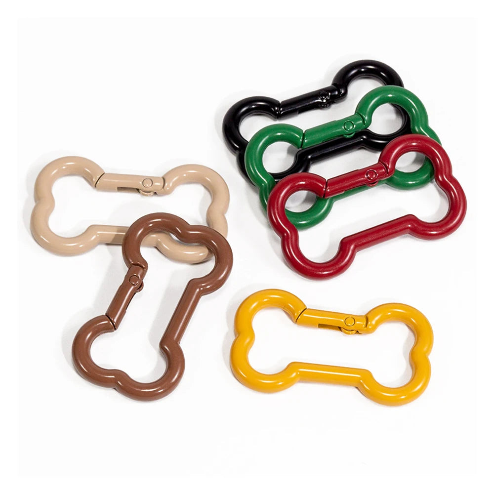 5 Pcs High Quality Zinc Alloy Spring Buckle Bone Shaped Metal Buckle DIY Keychain Hook Pendant Jewelry Accessories