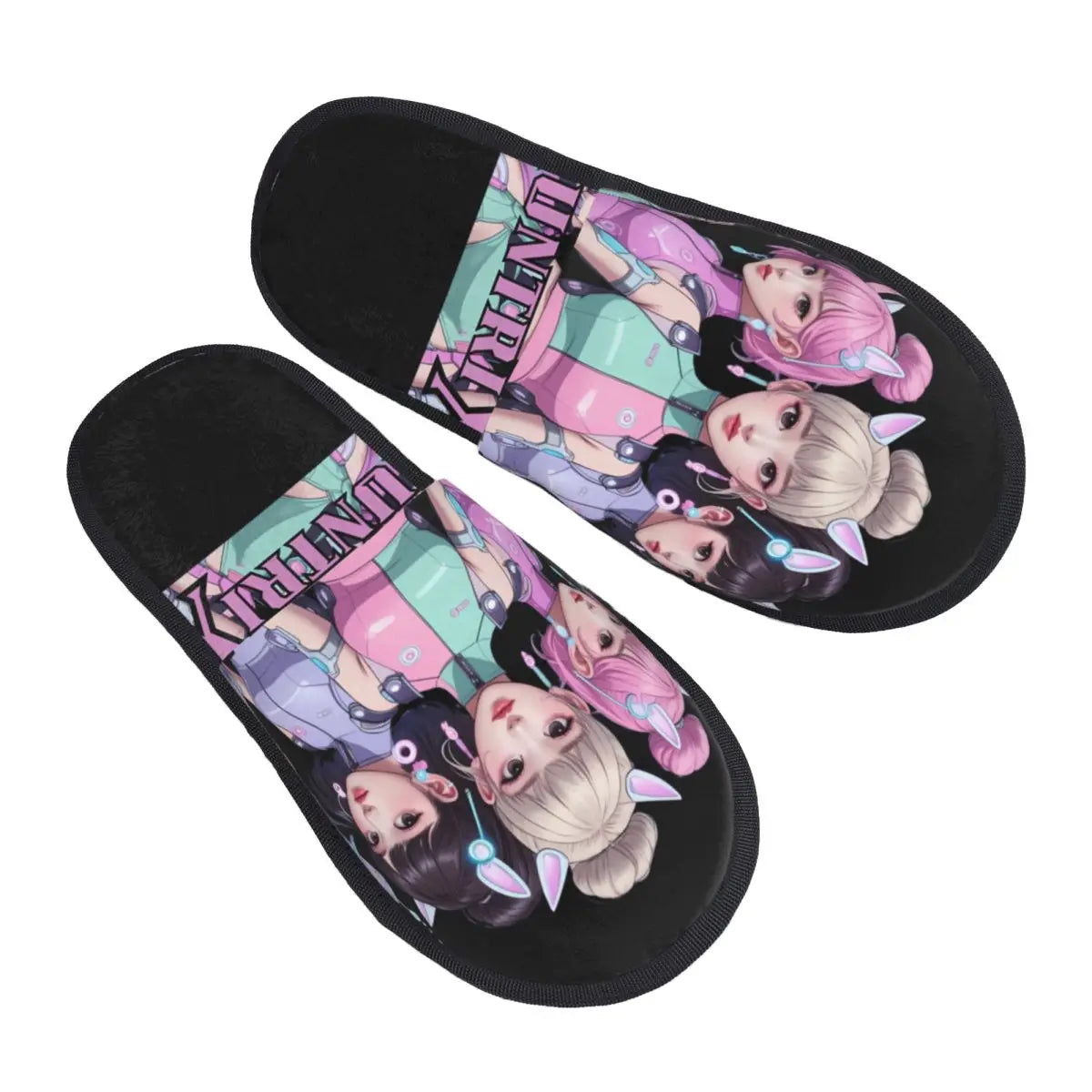 Custom Print Women Zoey Huntrix Kpop Demon Hunter House Slippers Cozy Warm Memory Foam Fluffy Slipper Indoor Outdoor Shoes