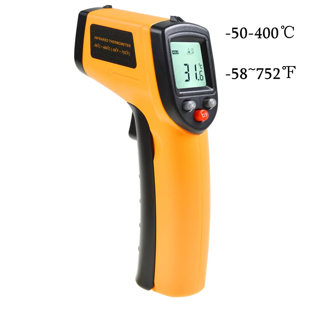 GM320 Infrared Thermometer Digital Pyrometer Non-Contact Laser -50~400 ℃ IR Laser Temp Meter Industrial Pyrometer Point Gun 40%