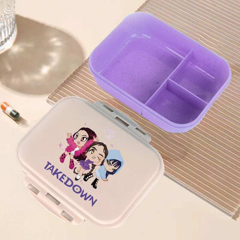 K Pop Demon Hunters Lunch Box Kawaii Cartoon Bento Lunch Box Kids Girls Large Capacity Food Storage Containers Birthday Gifts