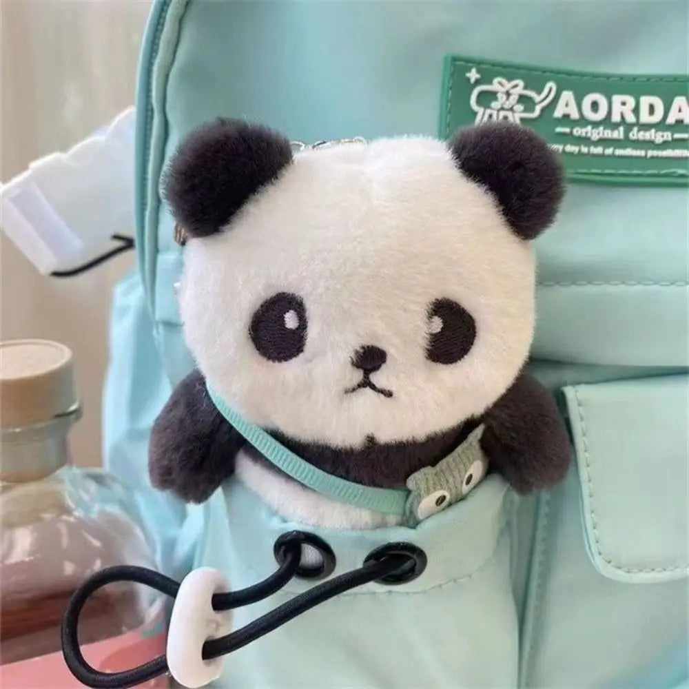 Trend Plush Cute Panda Keychain Doll Korean Style PP Cotton Car Key Ring Female