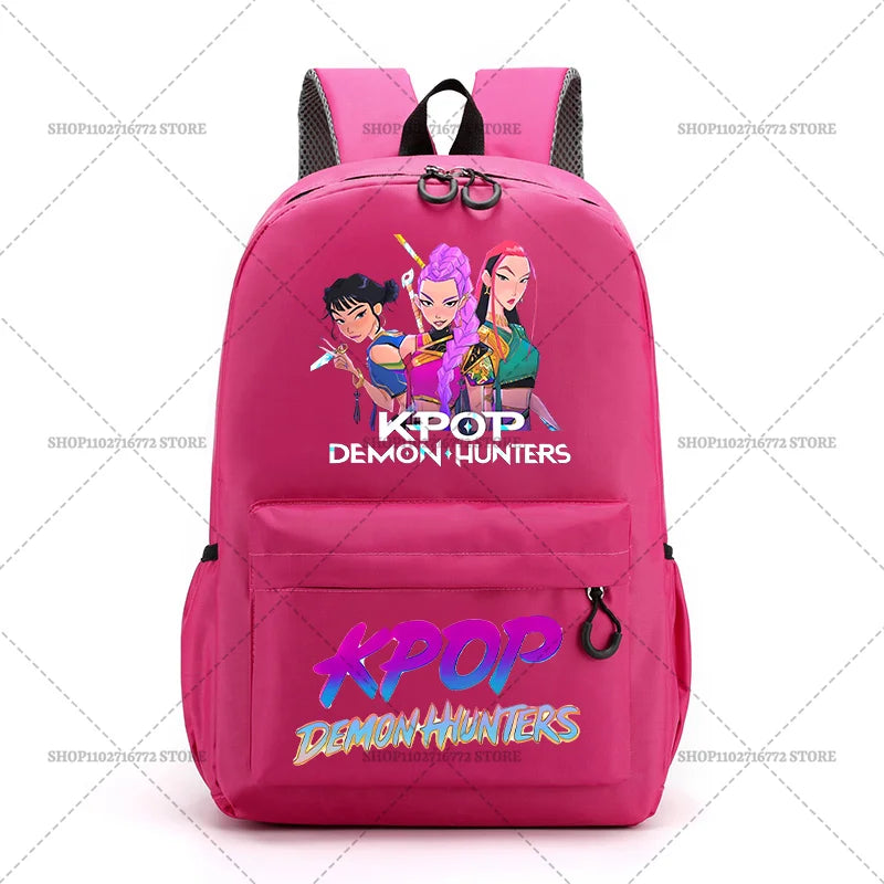 KPop Demon Hunters School Bag Student Large Capacity Laptop Backpack K-Pop DemonHunter Fans Gift Girls Knapsack Travel Backpacks