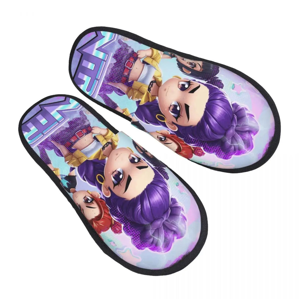 Custom Print Women Zoey Huntrix Kpop Demon Hunter House Slippers Cozy Warm Memory Foam Fluffy Slipper Indoor Outdoor Shoes