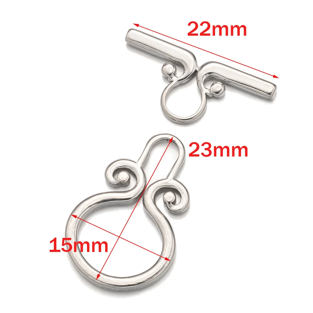 4Sets Stainless Steel Round OT Clasp End Buckle For DIY Necklaces Bracelets Jewelry Making Supplies Accessories Parts Components