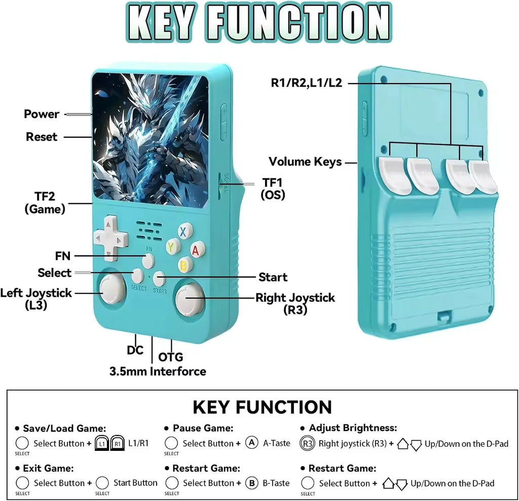 R36S Retro Handheld Video Game Console 3.5 Inch IPS Screen Storage 20000 Game Library Arkos Linux System Portable Pocket Player