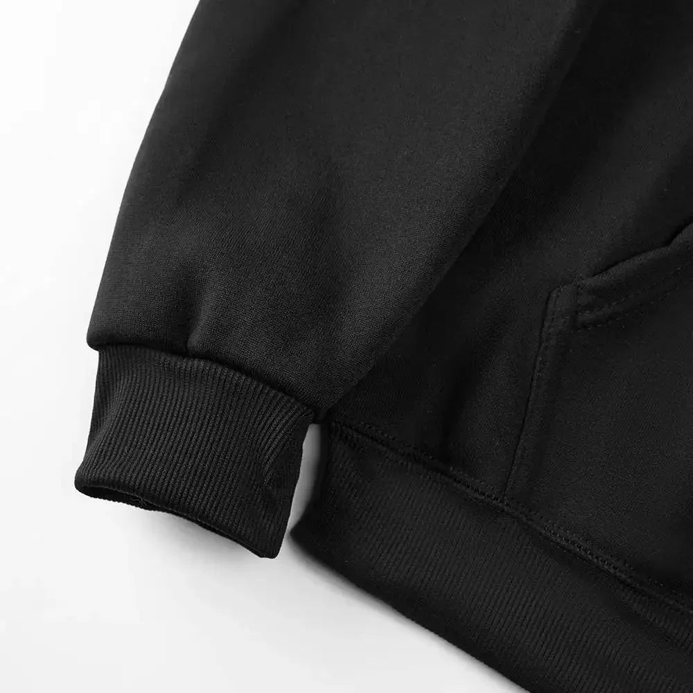 The 2025 new men's and women's fashion loose 330G heavy duty hooded sweatshirt is printed with simple and elegant totems