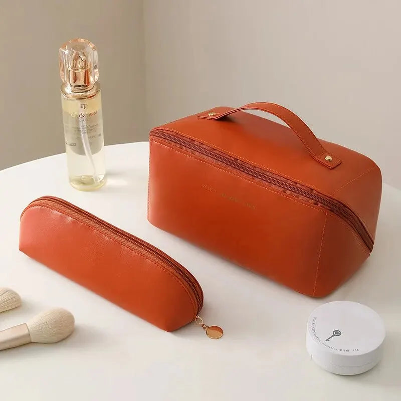 Makeup Organizer Female Toiletry Kit Bag Make Up Case Storage Pouch PU Lady Box, Cosmetic Bag, Organizer Bag For Travel Zip ﻿
