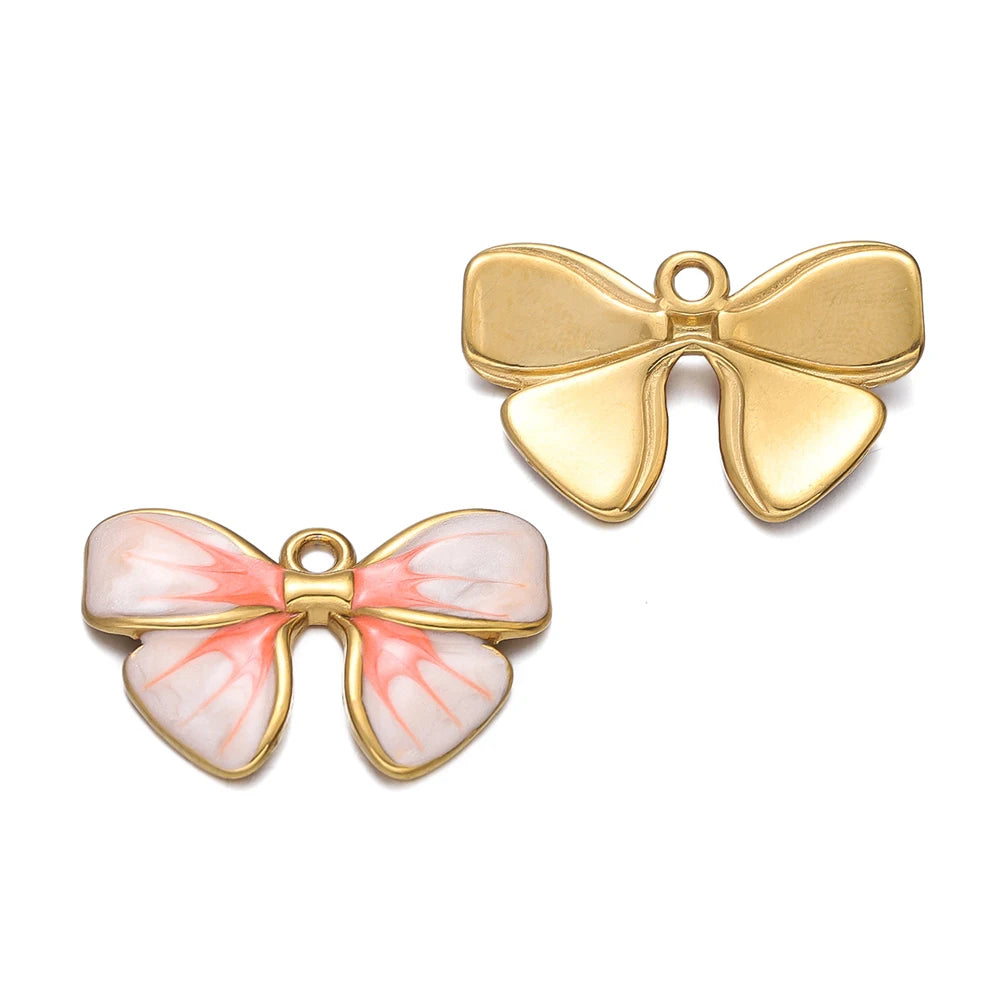 2Pcs/Pack Stainless Steel 5 Styles Butterfly Shape Pendants for Handmade DIY Women Man Hoop Earring Jewelry Making Supplies