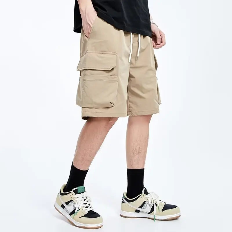 Casual Pants Fashion Trendy Brand Spring and Autumn Work Pants Men Youth Popular Japanese Loose Style Baggy Jeans Man Shorts