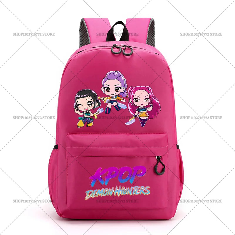 KPop Demon Hunters School Bag Student Large Capacity Laptop Backpack K-Pop DemonHunter Fans Gift Girls Knapsack Travel Backpacks