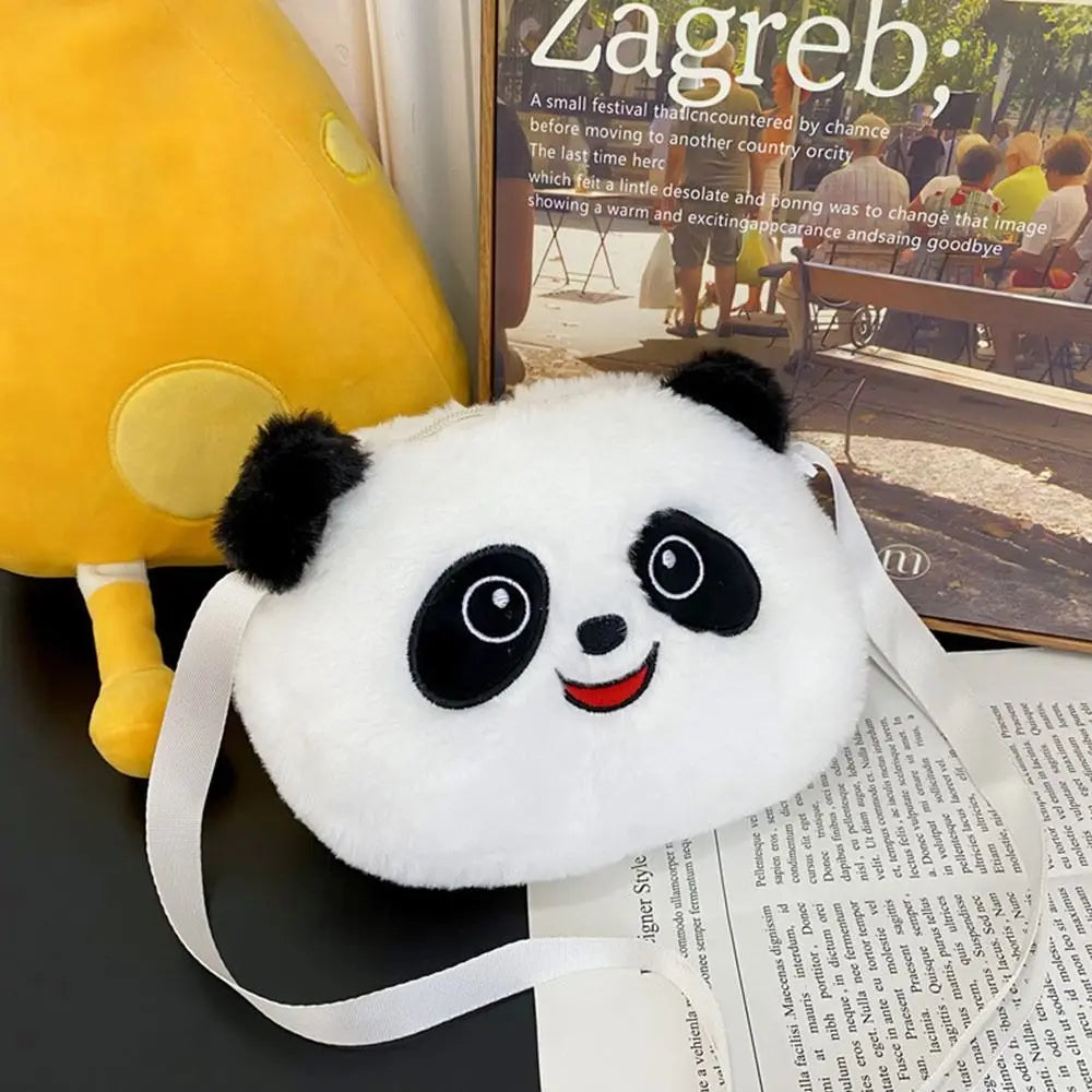 Cartoon Panda Crossbody Bag New Travel Purse Children's Gift Messenger Bag Plush Shoulder Bag